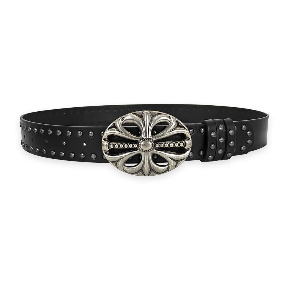 Unisex jeans belt Women's wide punk gothic belts for women Luxury designer men's belt Men's black rivet