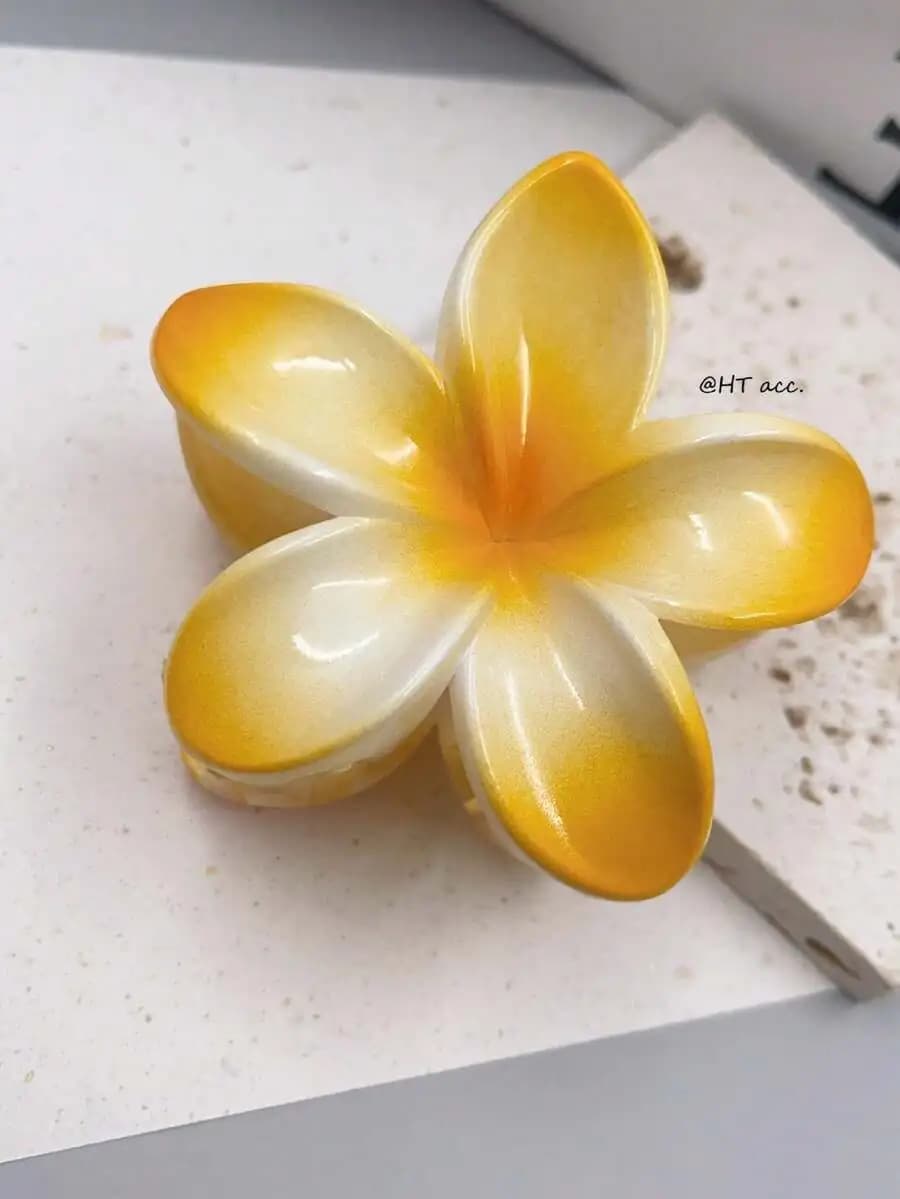 Fermaglio per capelli a forma di fiore di Plumeria in plastica ABS, accessorio per capelli da donna alla moda per feste in spiaggia e vacanze