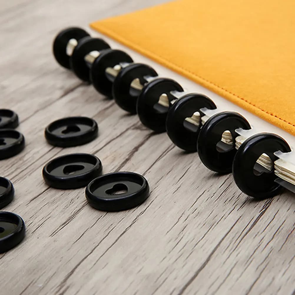 24Pcs Heart Hole Discbound Discs ABS Loose-Leaf Binder Discs for Notebook Planner Accessories Round Binder Disc