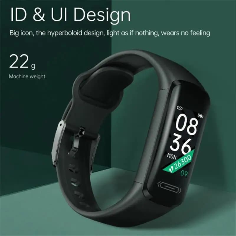 Smart Watch V101, Real Time Ambient Body Temperature Monitoring,Heart Rate And Breathing Monitoring,Supports Multiple Languages.
