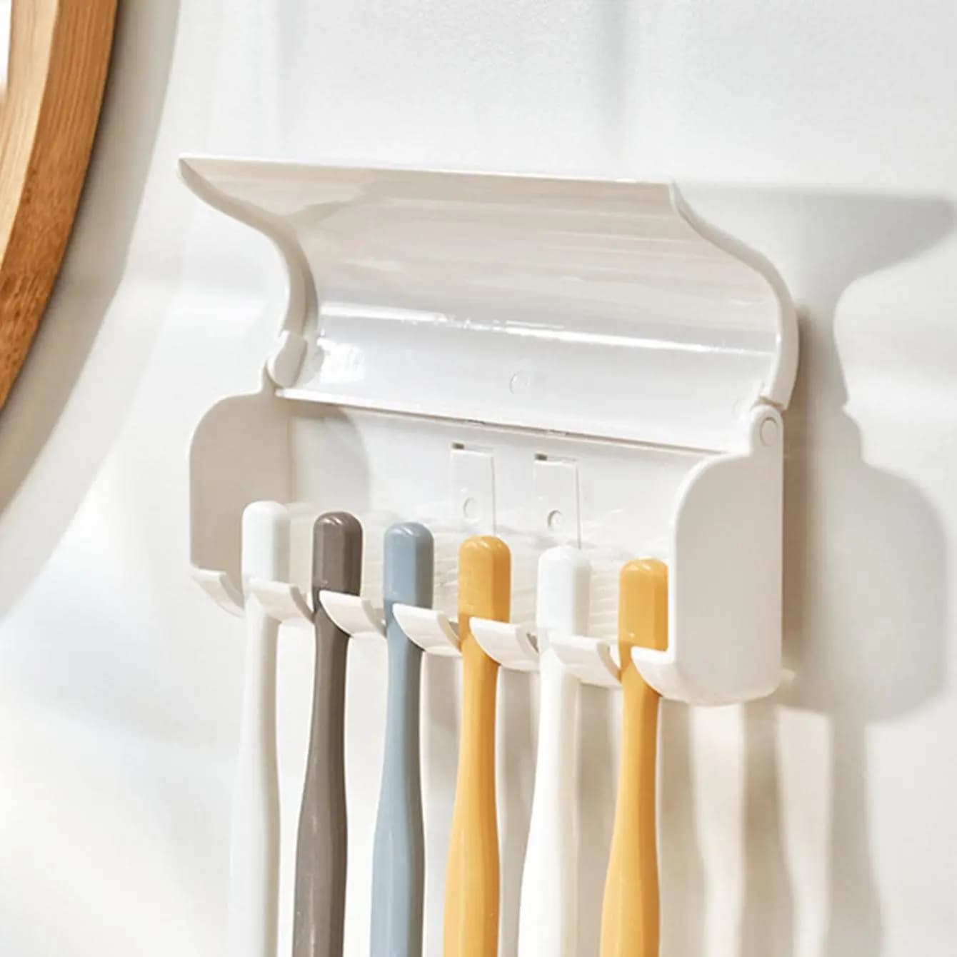 1 pezzo: portaoggetti per portaspazzolino da parete, portaoggetti per spazzolino da bagno non perforato