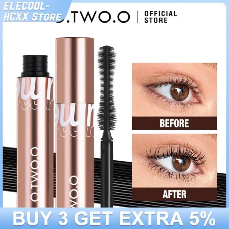O,TW O.O Black Mascara Eyelash Mascara 4D Eyelash Septic Elongation Eyelash Makeup Mascara Waterproof Cosmetic Volume for Eyes