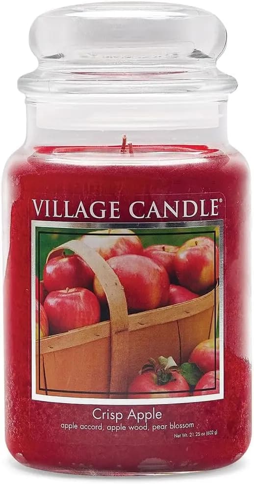 Scented Candle in Large Glass Jar, Fresh Apple Fragrance, 21,25 Red Oz