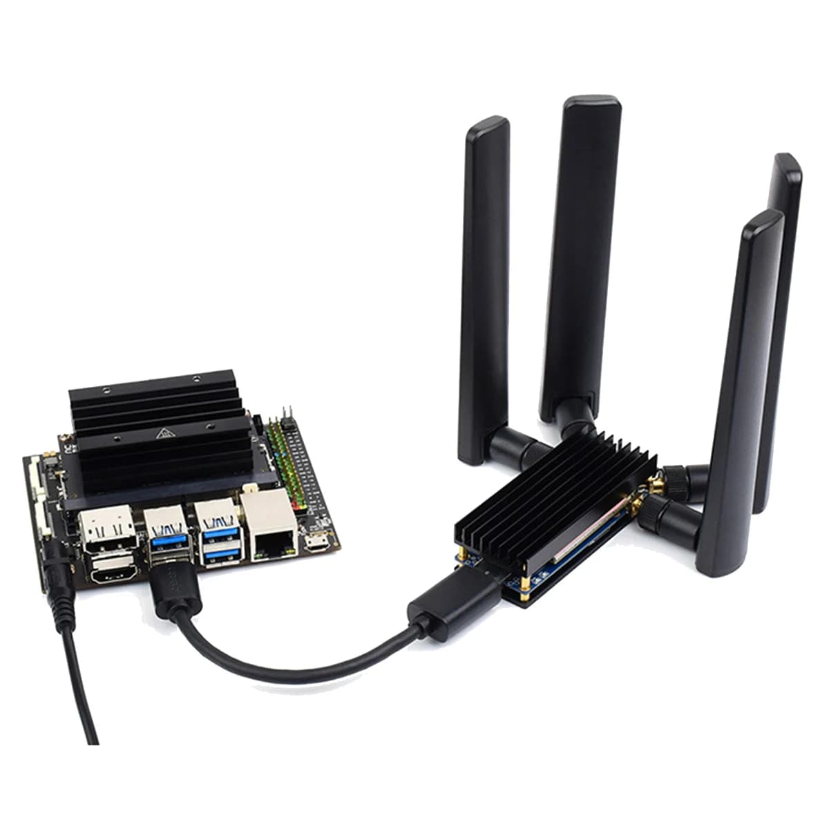 Scheda di espansione dongle 5G Waveshare A46U con quattro antenne, interfaccia USB 3.1, chiave M.2 (NGFF) per Raspberry Pi Jetson Nano