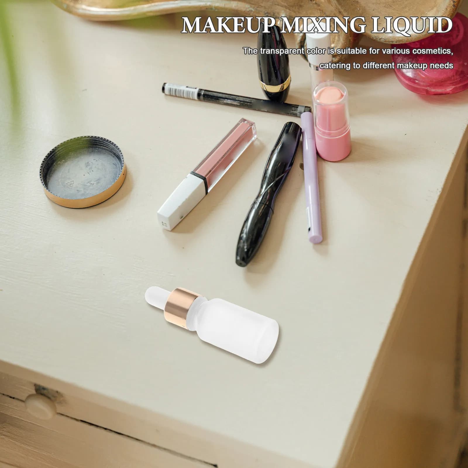 Transparent liquid thinner for mixing make-up, improves durability, perfect mixing, eye shadow, eyeliner, fard, mascara, professional