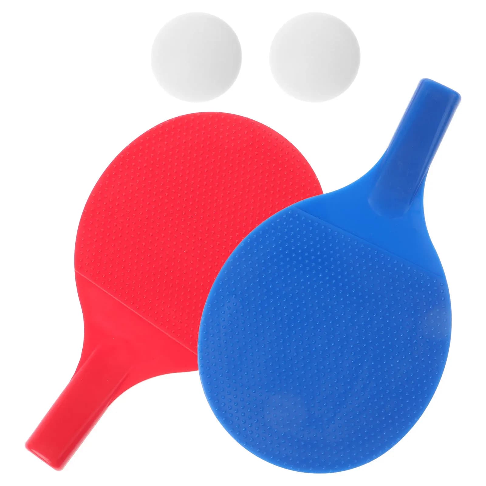 1 set di racchette da ping pong portatili, kit di paddle da allenamento con impugnatura antiscivolo leggera per principianti all'aperto e interni, in plastica resistente