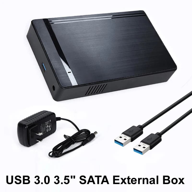 USB 3.0 3.5 "HDD SATA Case Box Disco rigido esterno da 6 Gbps per custodia HDD da 3,5 pollici con supporto adattatore di alimentazione 12 V 16 TB