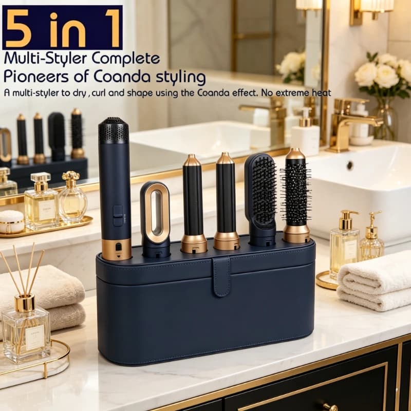 2026 NEW 5 in 1 Multi Hair Styler Hair Dryer Curling Iron Straightener with Hair Brush Hairdryer Kit