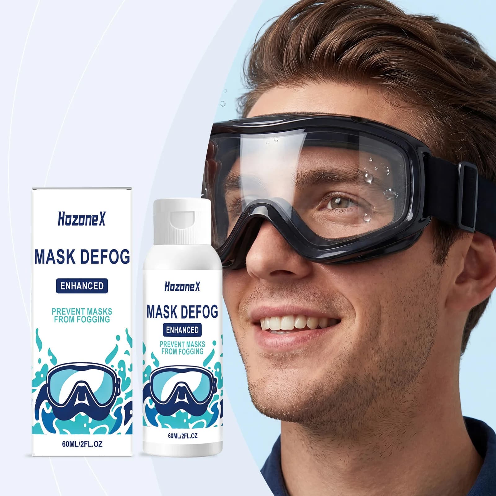 Spray antiappannamento per occhiali da nuoto, sci, immersioni, detergente per lenti, portatile