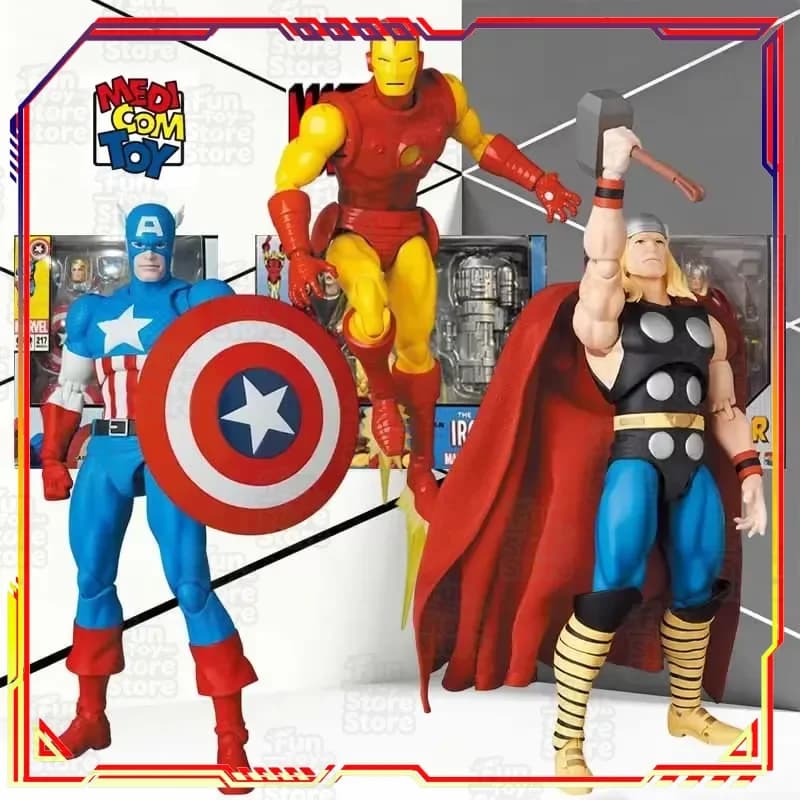 Medicom Toy MAFEX Iron Man Comic Ver. Marvel Action Figure 160mm PVC ABS Movable Collectible with Foam Board Shipped