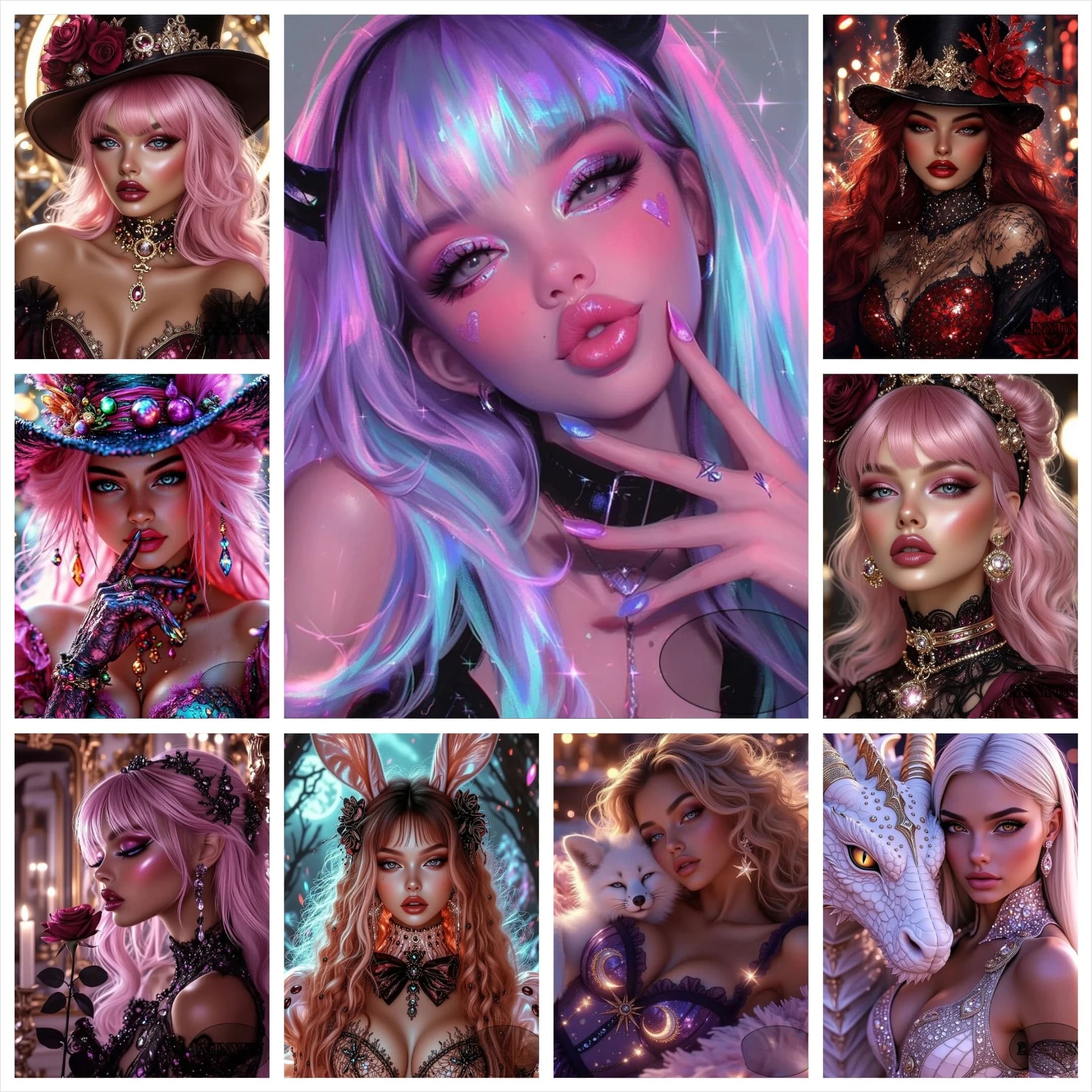 Beauty Embroidery Diamond Painting Art Sexy Girl Diamond Mosaic 5D DIY Round Rhinestone Cross Stitch Home Decor