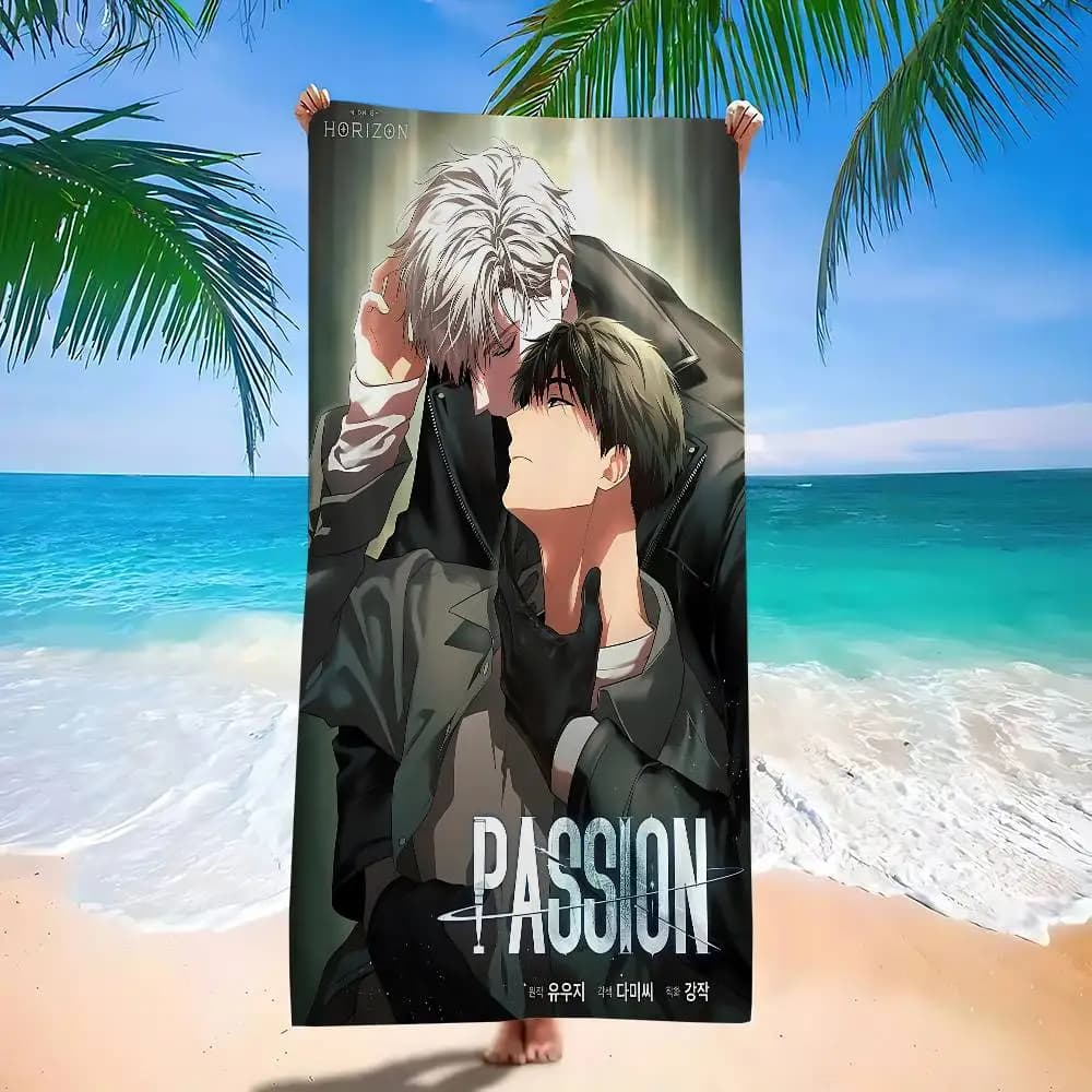 Teli mare grandi in microfibra Passion Bl Anime, ad asciugatura rapida, per spiaggia, piscina, viaggi, nuoto, yoga