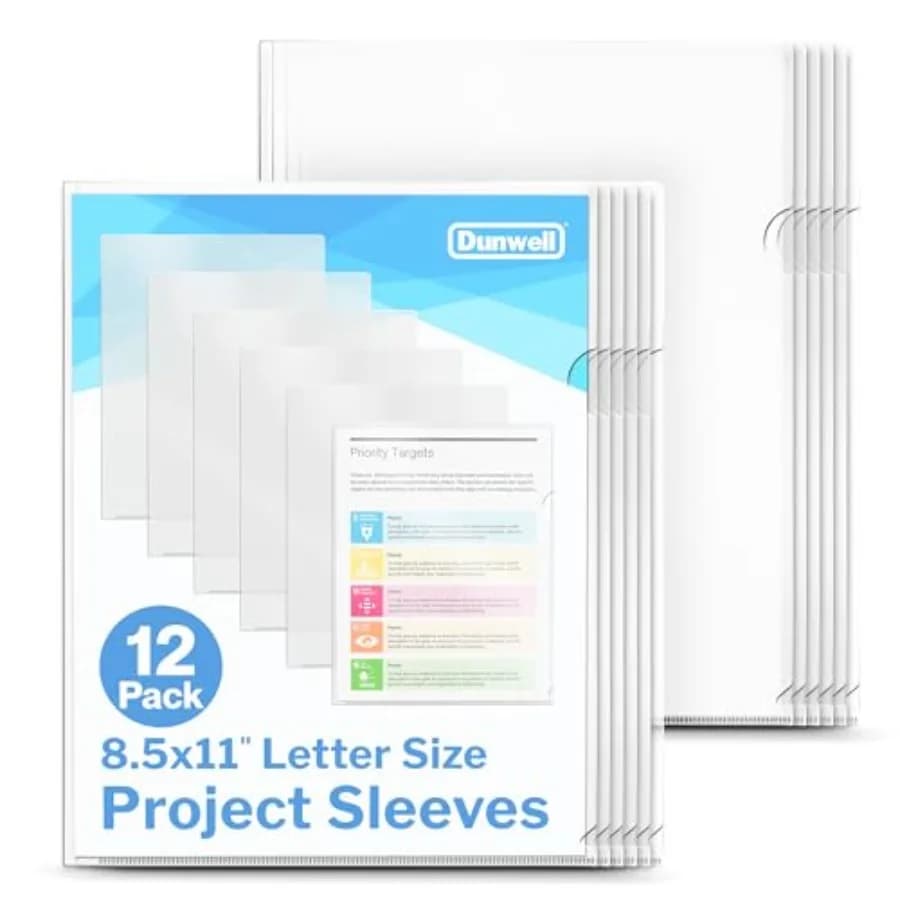 Clear Folders for Documents, Plastic 8.5x11 File Sleeves for Document Protection, Filing, Storage, Organization Transparent Fol