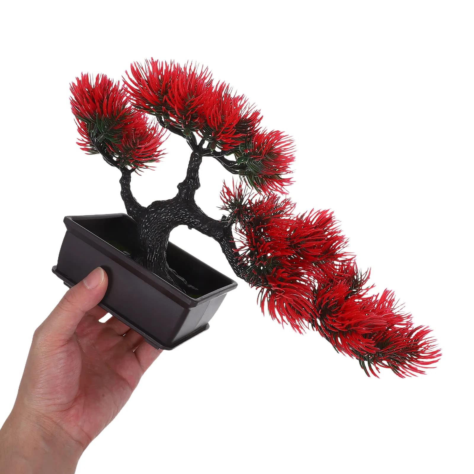 Bonsai Artificiale Realistico in Vaso, Pino Giapponese Simulato, Decorazione Zen per Casa, Ufficio, Interni, Soggiorno, Scrivania