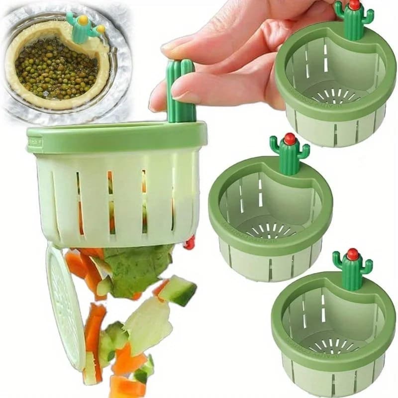1-5pcs Cactus Lavello Scarico Filtro Pressa Cestello di scarico automatico Uso multifunzionale Rete filtrante per vasca Cucina Raccoglitore di rifiuti