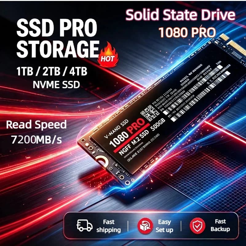 Original SSD 1080PRO 1TB Hard Disk Drive 2TB M2 NGFF NVME Interface Internal Solid State Hard Drive for Laptop Desktop Notebook