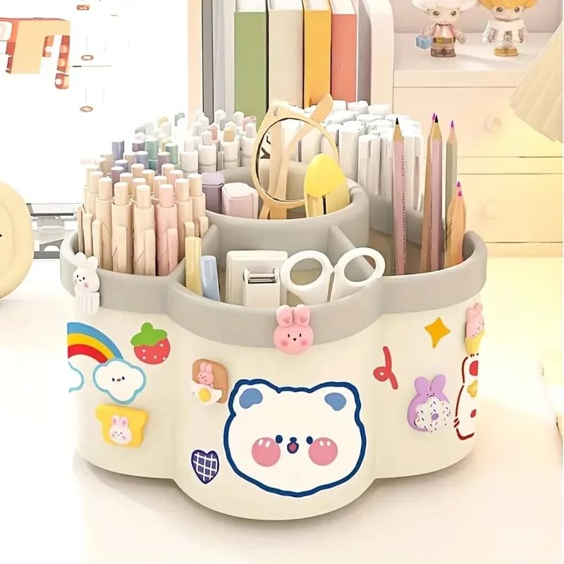 360 ° Revolving desk holder, multifunctional desk organizer, for return to school, for storage of stationery items, box for multiple office items