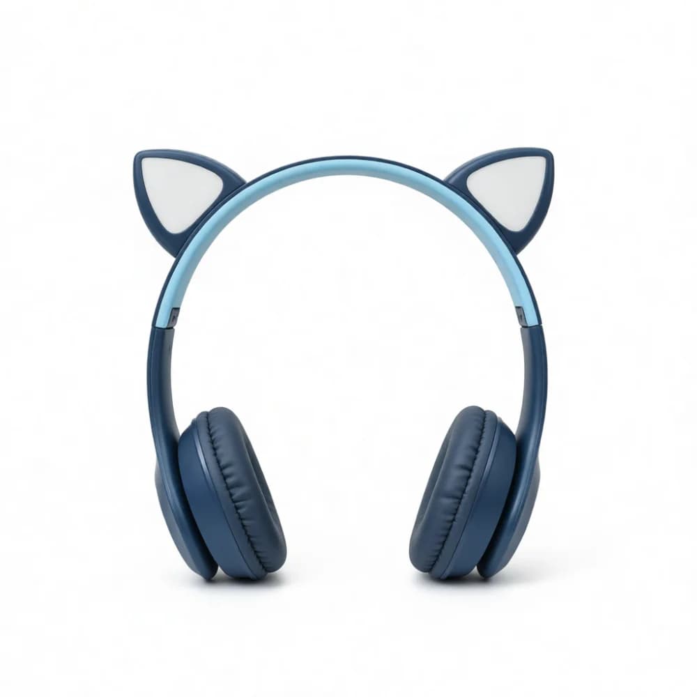 P47M Headset Wireless Bluetooth Cat Ear Glowing Led Lights Over Ear Headphones Stereo Gaming Music For Smartphone