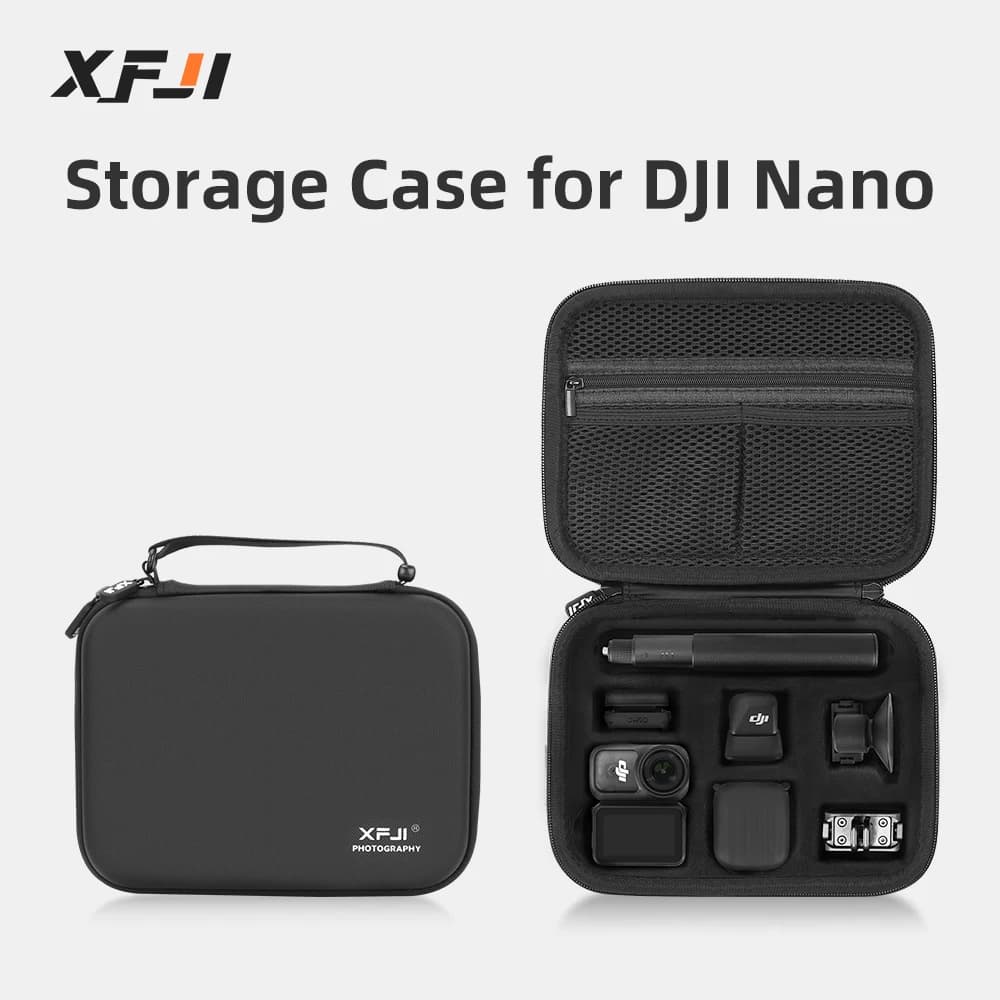 XFJI Case rigid PU leather case for camera accessories DJI Nano Vlog Combo