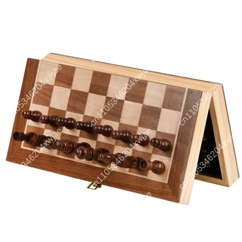 Set di Scacchi Magnetico in Legno di Noce Massiccio con Doppia Regina, Scacchiera Professionale da Torneo con Scatola Portaoggetti, Gioco per Famiglia