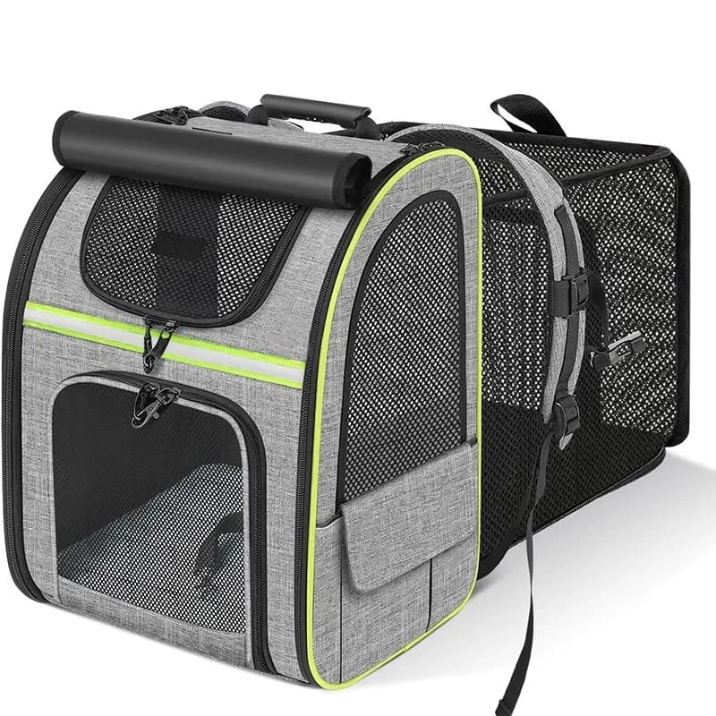 Expandable Cat Backpack with Shade Cover, Breathable Mesh Pet Carrier Backpack Bag for Travel Hiking Campi