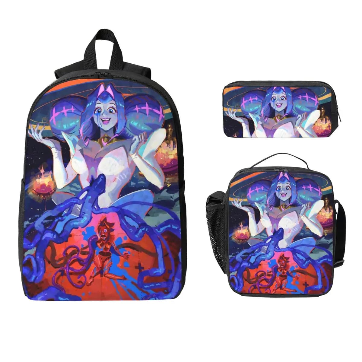 3Pcs K-Knights Of Guinevere School bags Set Pencil Boxes Backpack Sets with Lunch Box For Primary School Students Knapsack