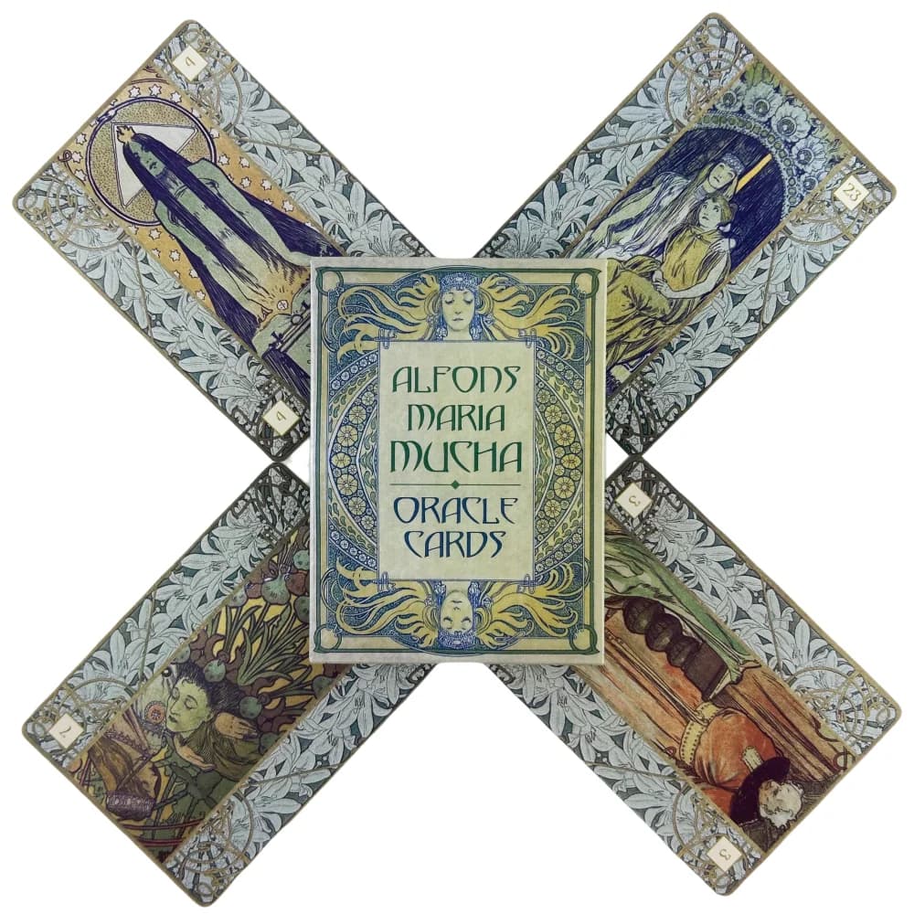 Alfons Maria Mucha Carte Oracle A 36 Mazzo di Tarocchi Visioni Inglese Divinazione Edizione Borad Giocare a Giochi