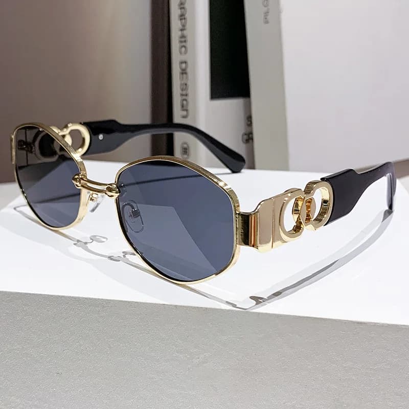Occhiali da Sole di Lusso Firmati per Donna e Uomo 2026, Stile Vintage Steampunk, Montatura a Occhio di Gatto, per Viaggi e Feste all'Aperto