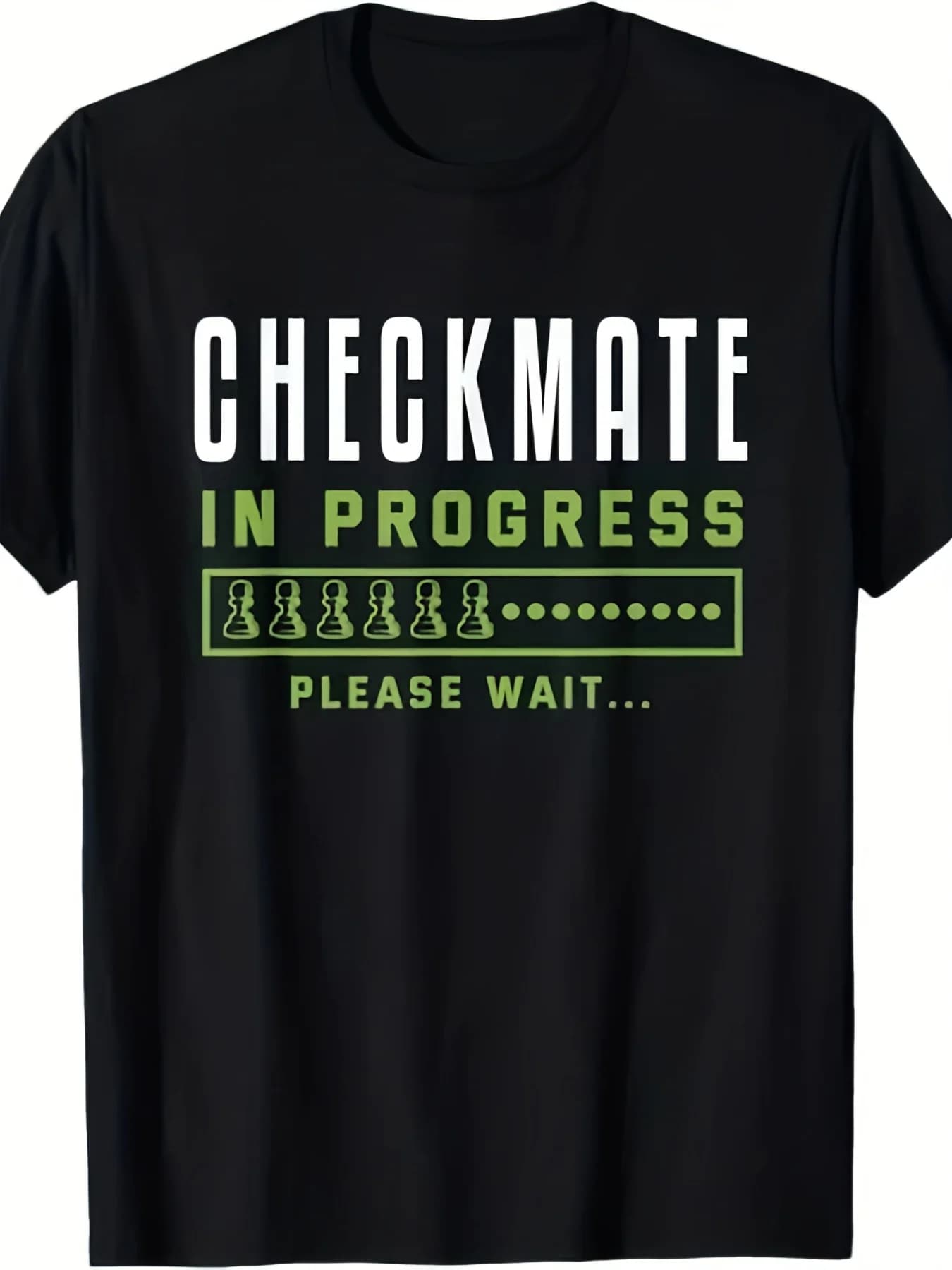 Men's Fun Chess T-Shirt - Chess Board in Progress Graphic T-Shirt - Chess Player Apparel - Green Chess Pattern Shirt - Sizes S-3Xl - Table Game Clothing for Competitions and Casual Wear - Perfect Gift for Chess Players - Retro Chessboard Design