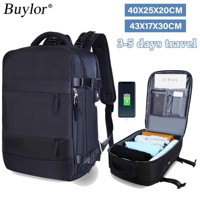 Buylor 45x17x33 Easyjet Zaino da donna Cabina per aereo Bagagli da viaggio Zaino da trasporto Zaino per laptop da 14 pollici Borsa da scuola casual