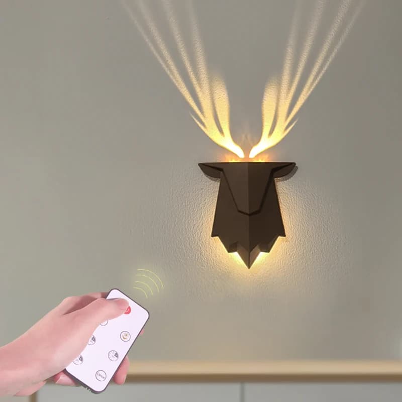 Deer Shadow Projector Lamp Room Decor Atmosphere Night Light Brightness Adjust Stepless Dimming Sleeping Wall Lamp Bedside Lamp