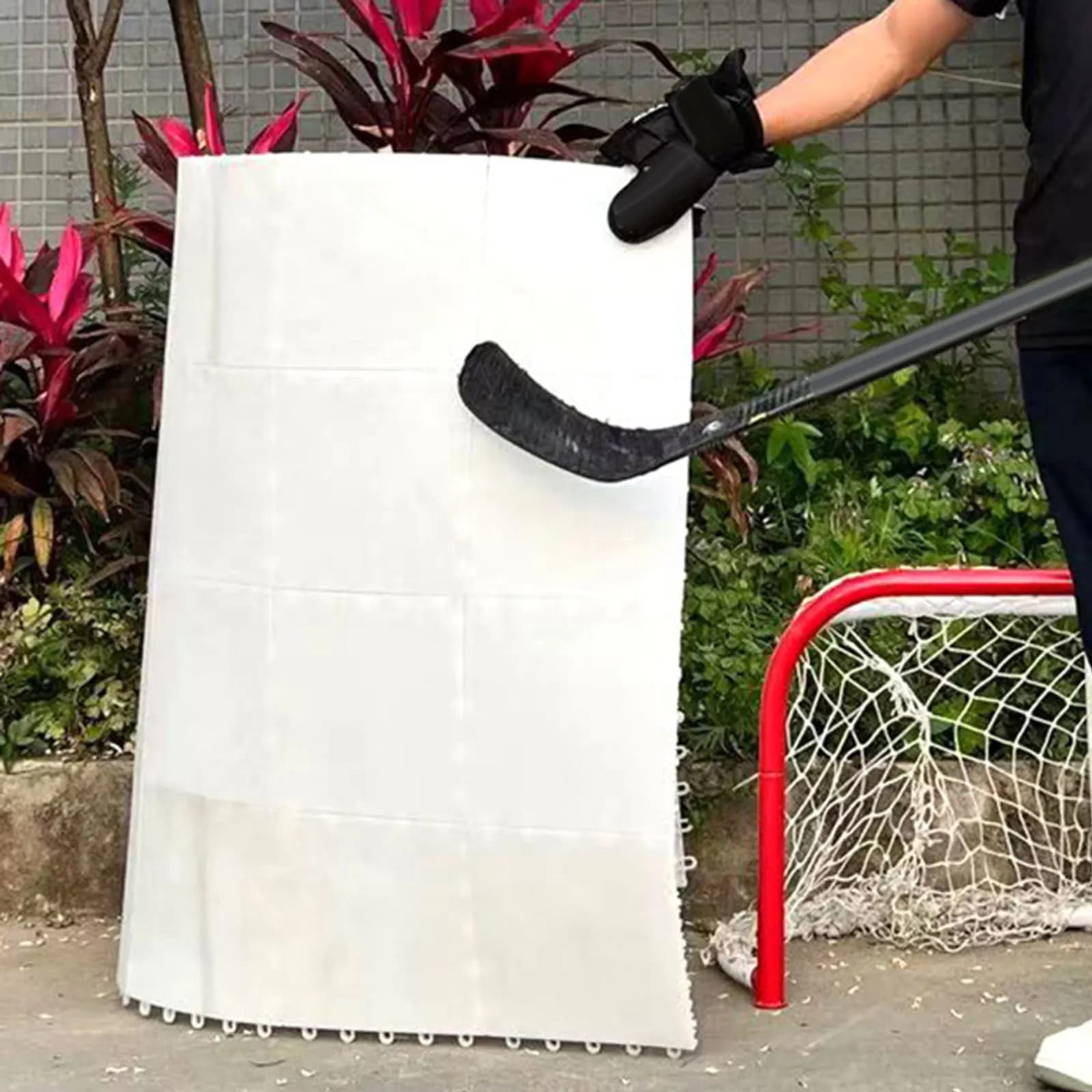 4 pezzi tavola da hockey su ghiaccio pratica pad pattinaggio a rotelle palla PETG strumento di allenamento sportivo superficie liscia pad da hockey accessori da sci