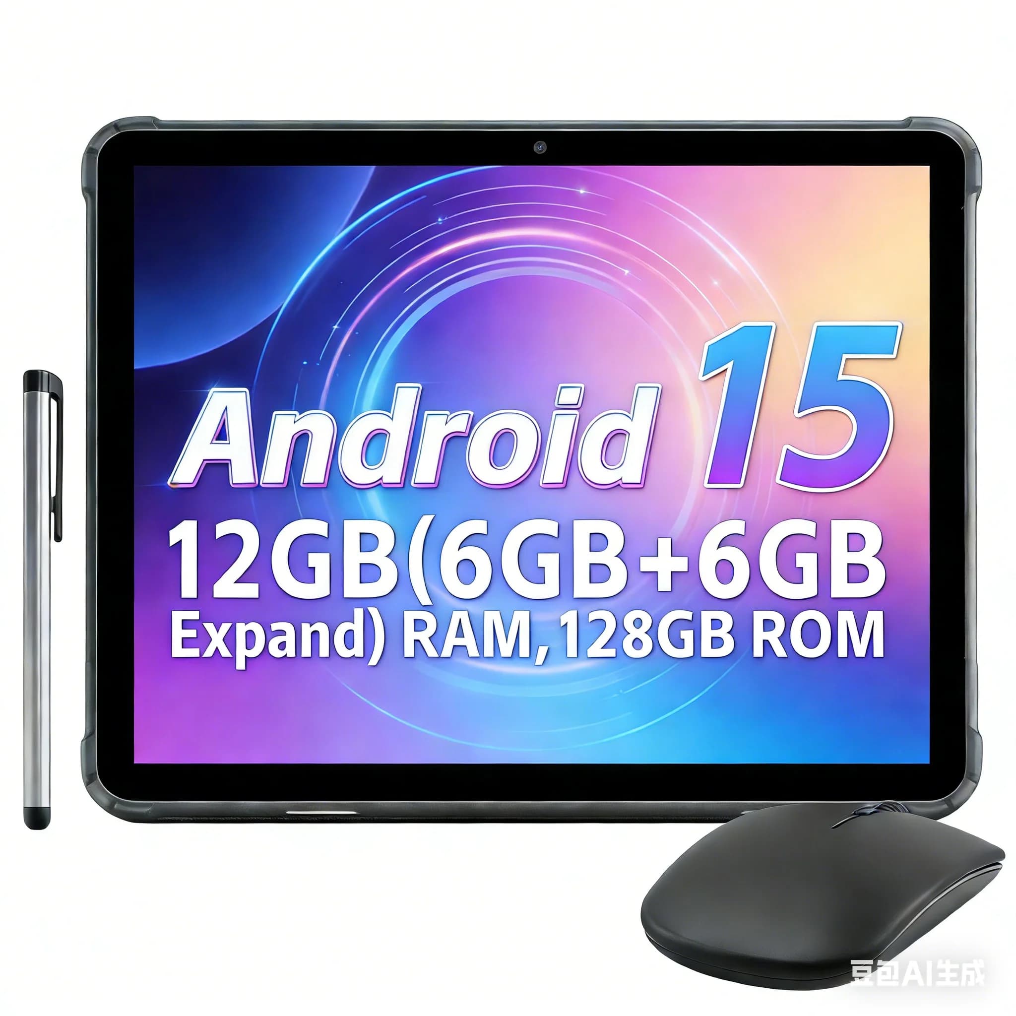 ANRY Tablet Android 15 da 10 Pollici MediaTek Helio G80 Octa-Core 12GB RAM 128GB ROM Espandibile a 512GB 6000mAh Ricarica Rapida WiFi Tablet PC