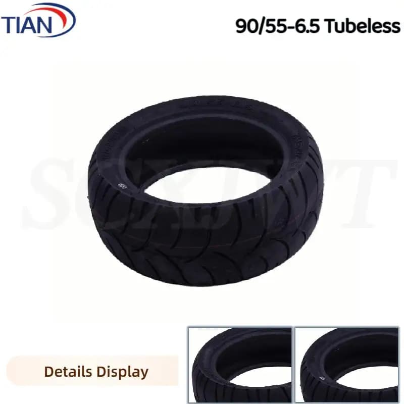 Pneumatico Tubeless 90/55-6.5 da 10 Pollici, Largato e Resistente all'Usura per Scooter Elettrici, Pneumatici Sottovuoto per Ciclismo Outdoor