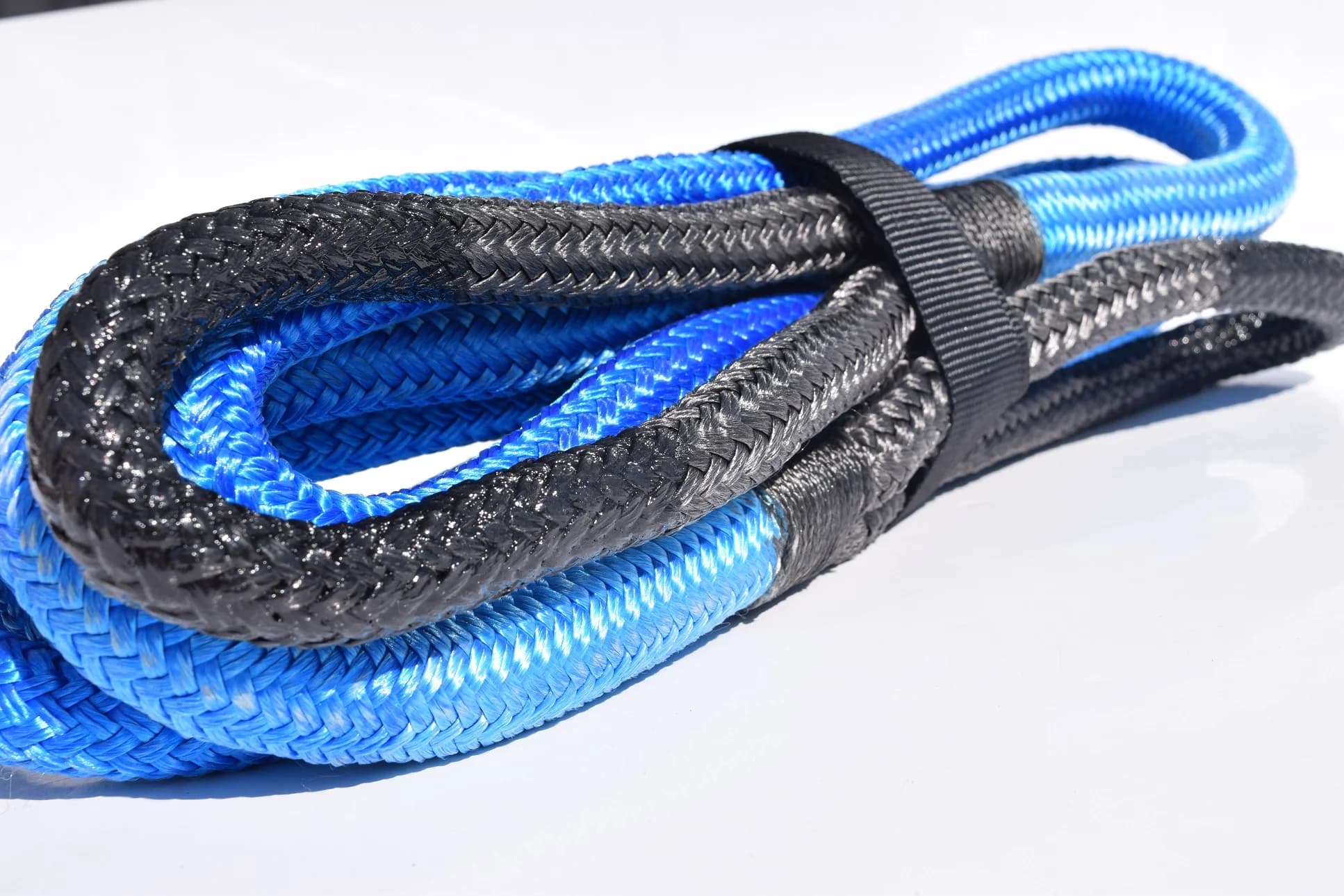 Cinturino in corda di traino blu da 12mm * 6m, corda di energia cinetica, corda di strappo elasticizzata fuoristrada, corda di recupero per veicoli pesanti