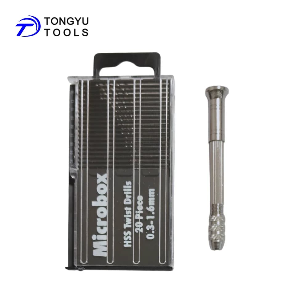 Set di punte elicoidali micro mini da 0,3-1,6 mm con mandrino per trapano manuale per fai da te, PCB, artigianato, intaglio, resina, argilla polimerica, plastica, creazione di gioielli