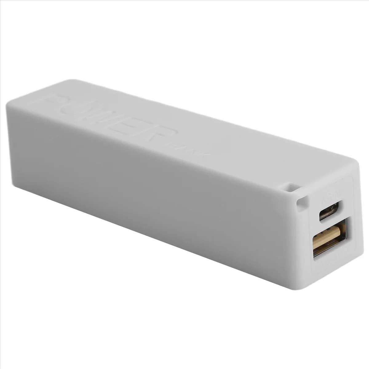 Y60A Caricabatteria portatile Power Bank esterno 18650 con portachiavi (senza batteria) (Bianco)