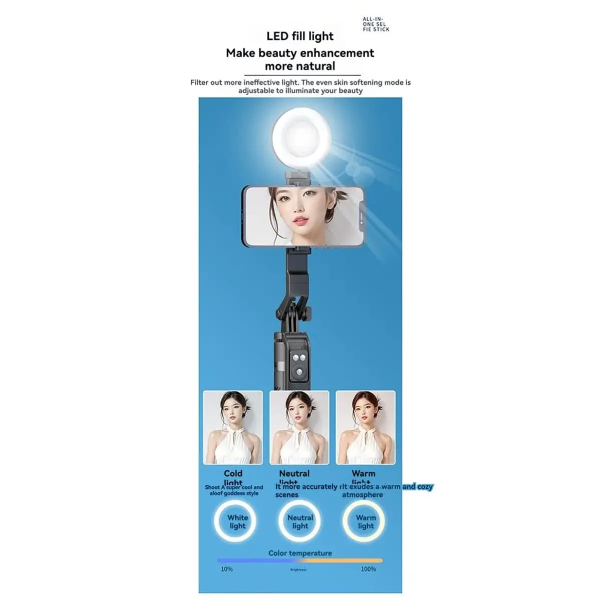 plplp 1.8m Long 360° Rotating Head Phone Selfie Stick Four-Legged Stand Bluetooth Remote Expansion Tripod for Smartphone Black