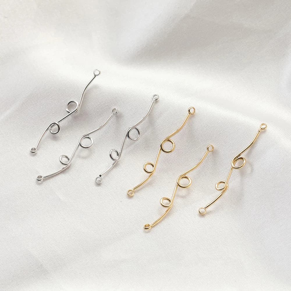6 pezzi orecchini con connettore a maglie in ottone placcato oro 14 carati, forniture per la produzione fai da te, accessori per gioielli