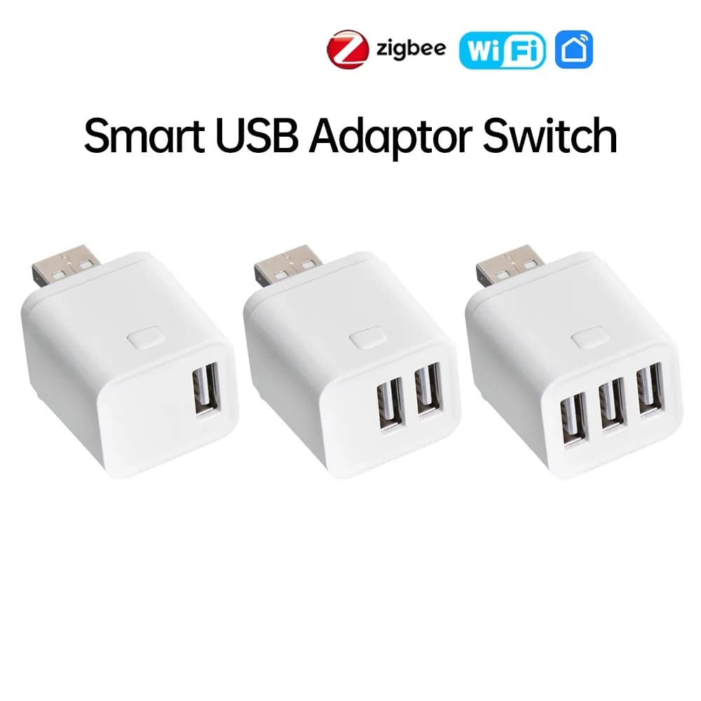 Tuya Smart WiFi/Zigbee Interruttore adattatore micro USB 5V Mini 1 2 3 Adattatore di alimentazione USB Controllo intelligente della vita tramite Alexa Google Yandex Alice