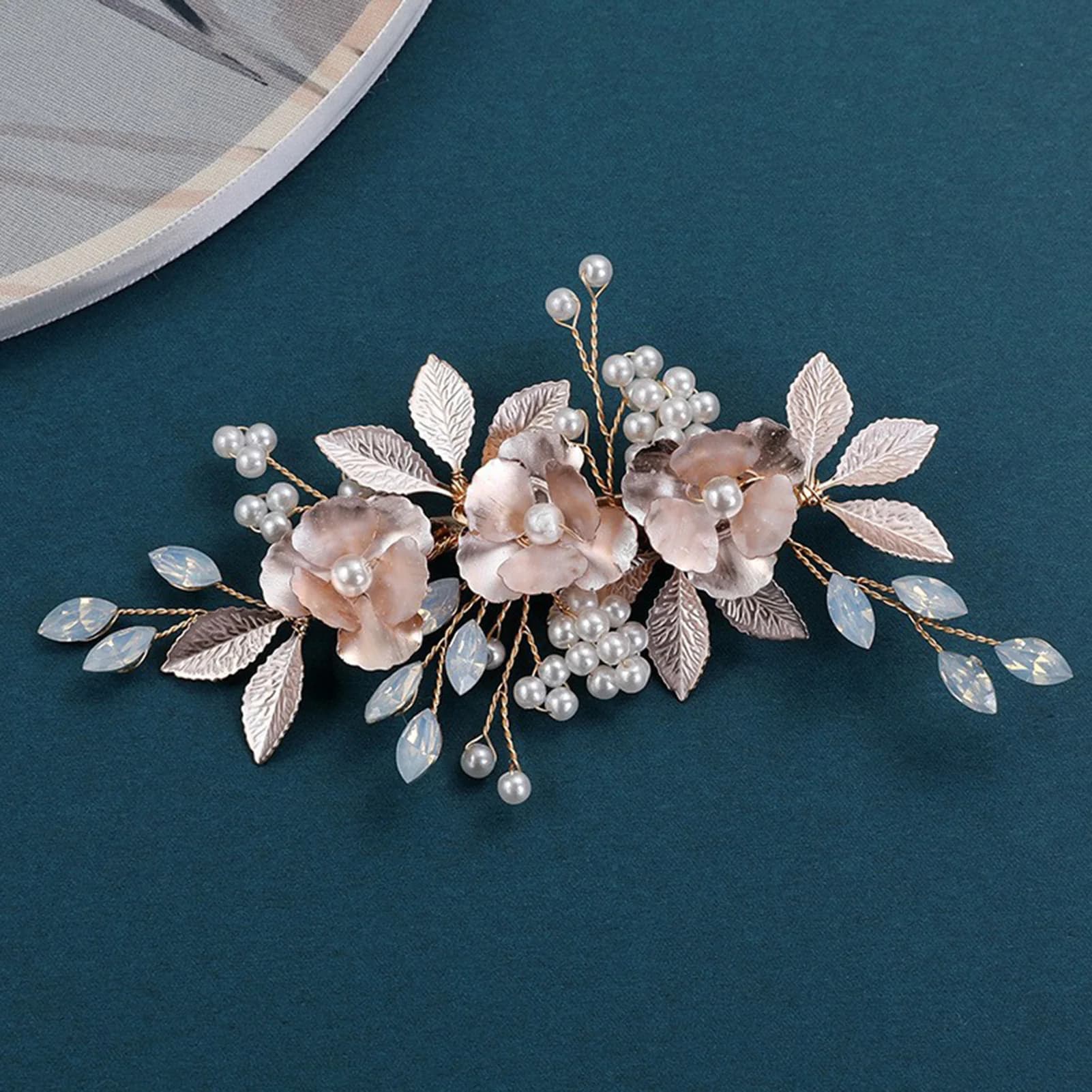 Fermagli per capelli laterali da donna con perle, accessori per damigelle, matrimoni, banchetti e feste