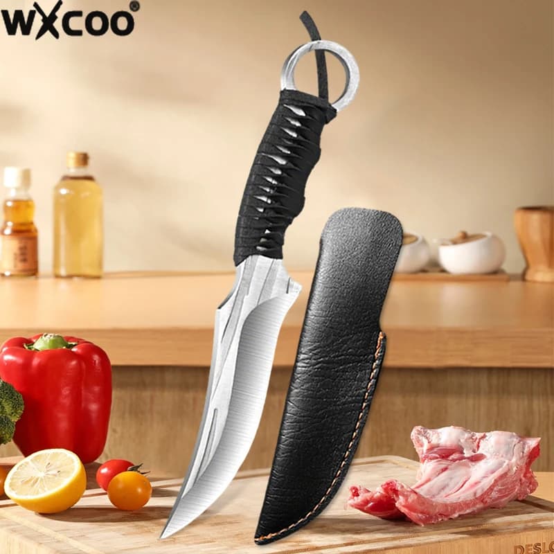 Multifunctional Butcher Knife for Boning BBQ Beef Meat Fruit cutting Hand-forged mannaia Durable kitchen knife for cooking