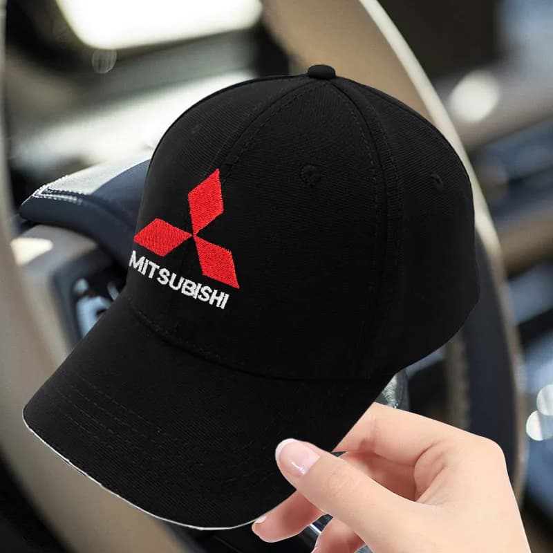 Cappellino da Baseball con Emblema Auto Ricamato, Regolabile, Casual, per Mitsubishi 9 Ralliart X EX ASX L200 Colt Outlander Pajero
