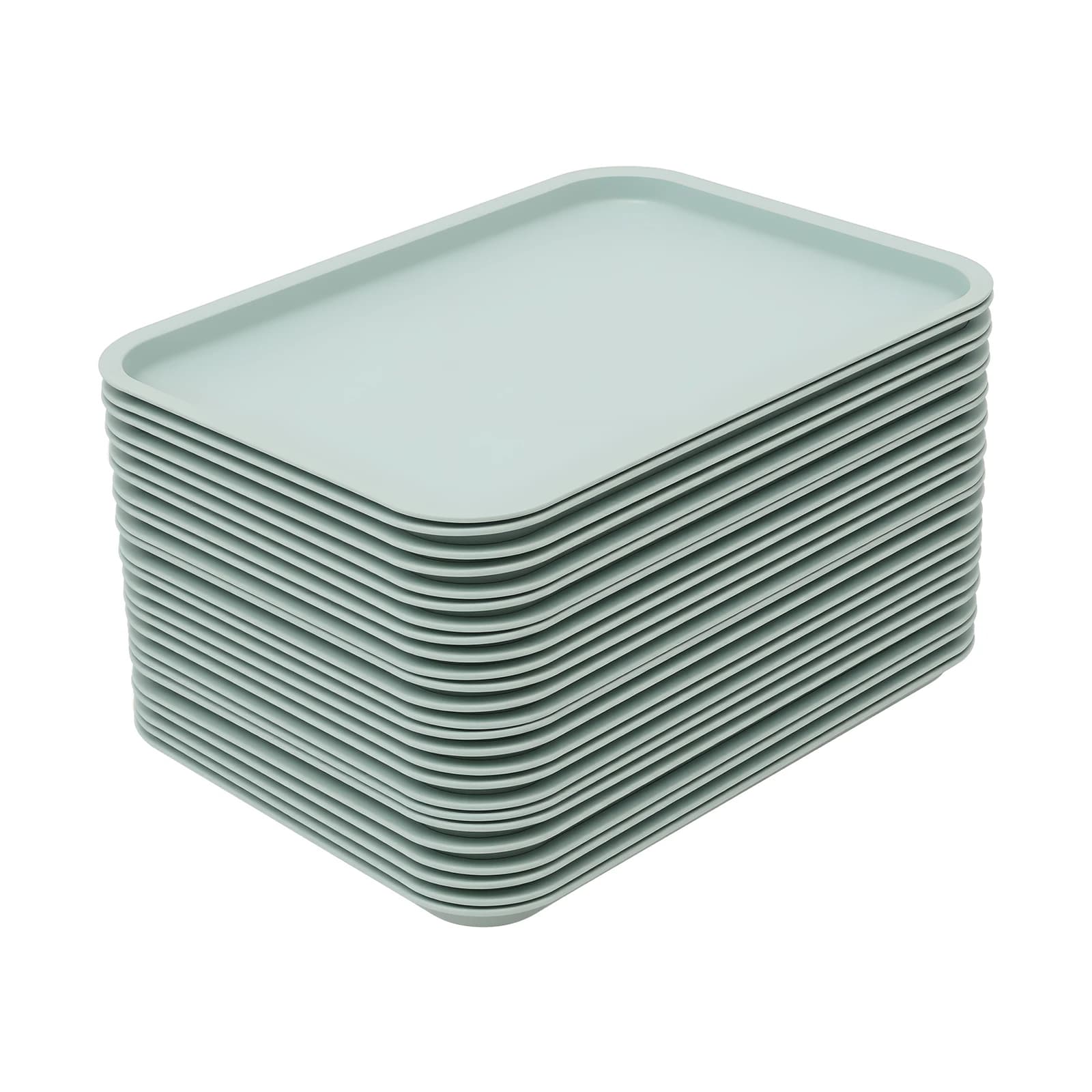 24-piece stackable restaurant trays, non-slip surface, trays set to serve PP commercial food, for fast food, hotel, school, cafeteria