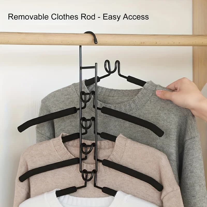 Multilayer Clothes Organizer Storage Pants and Metal Clothes Hanging Ra for Home Use Dresses for Wardrobe Pants
