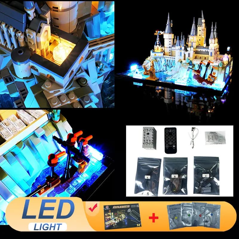 Kit luce LED per LEGO 76419 Castello della scuola di magia e lampada da terra Giocattolo regalo (Non include blocchi di costruzione Kit di mattoni Set di modelli)