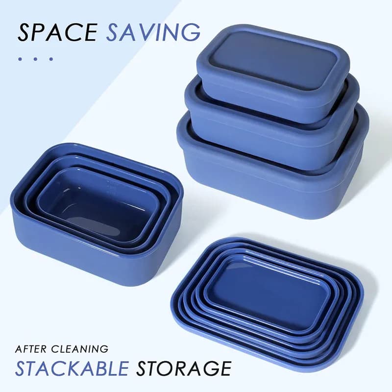 Bento Lunch Box resistente alle perdite Contenitore riutilizzabile per la preparazione dei pasti senza BPA Contenitore per alimenti Bento Box in silicone per bambini Adulti Adolescenti