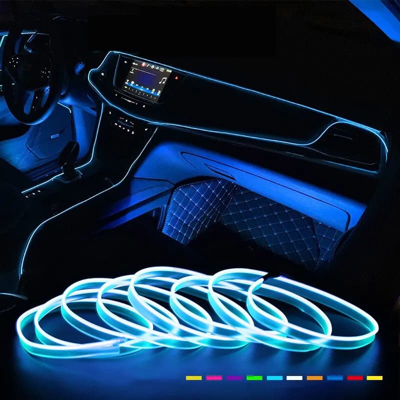 2M/3M/5M LED Car Interior Decoration Light EL cablaggio Neon Strip per Auto fai da te flessibile luce ambientale con USB Drive lampada ambientale