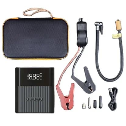 Mini schermo digitale intelligente che mostra funzioni 3 in 1 Avviatore di emergenza per auto ad alta potenza Avviatore di emergenza automatico Compressore d'aria portatile