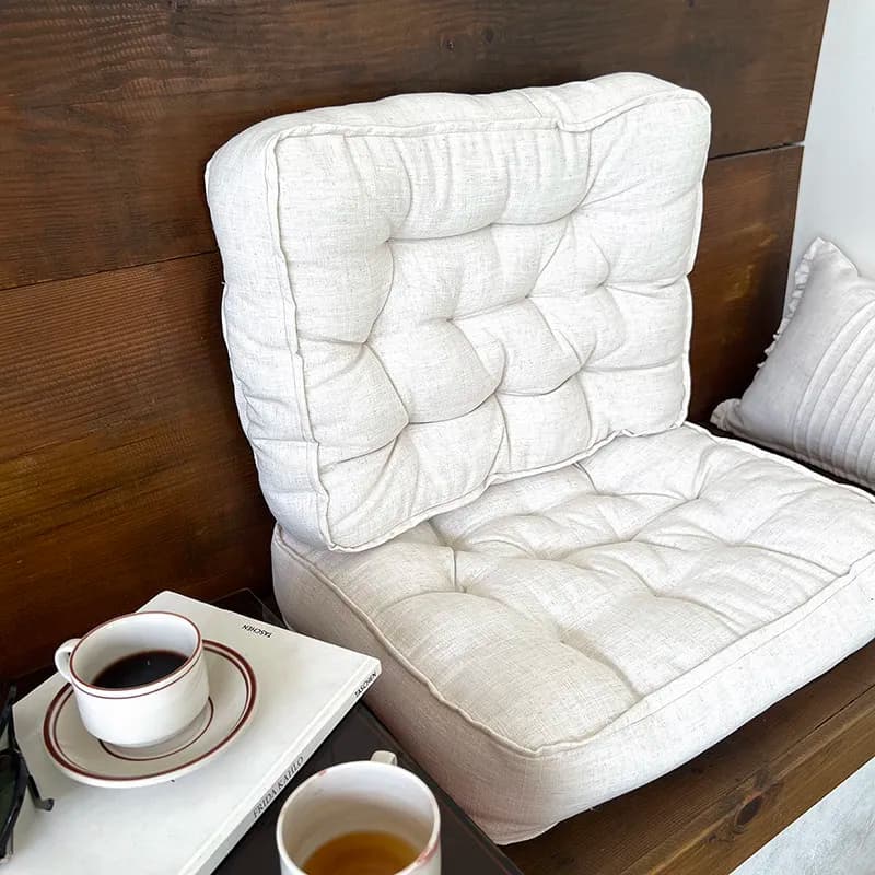 Linen Large Seat Cushion Bay Window Mat Tatami Rattan Chair Cushion Meditation Futon Cafe Washable